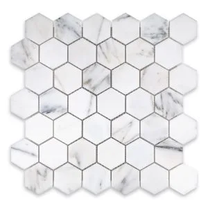 2 x 2 Hex Mosaic | Calacatta Gold