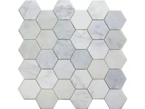 2 x 2 Hex Mosaic | Bianco Calacatta