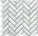 1 x 2 Herringbone Mosaic | Bianco Calacatta