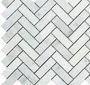 1 x 2 Herringbone Mosaic | Bianco Calacatta