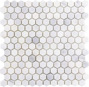 1 x 1 Hex Mosaic | Bianco Calacatta