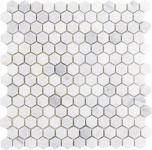 1 x 1 Hex Mosaic | Bianco Calacatta