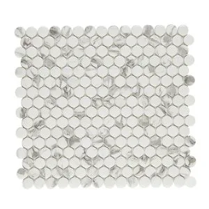 Blanc Penny Round Mosaic | Luxe Series