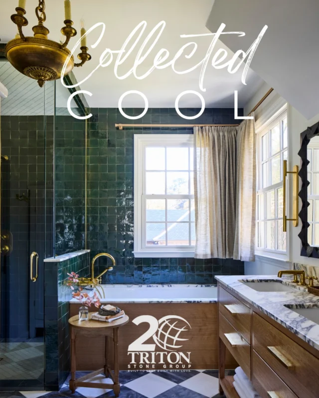 Collected cool is never accidental. It’s layered. Lived-in. A little bit worldly and a little bit personal.This project by the talented @zoegowen is a perfect study curated contrast. @tilesofezra hand-crafted zellige bringing that soft, imperfect rhythm, paired with natural stone that grounds the space with quiet permanence. Nothing feels over-designed, and that’s exactly the point. It feels found. Gathered. Kept. #TritonStoneGroup #TilesofEzra #FromTheHeartOfTheMountainToTheHeartOfTheHome #Zellige #BathroomGoals