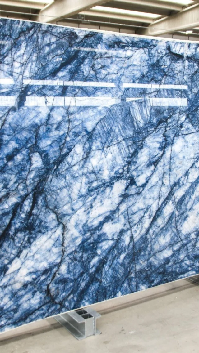 POV: you walk into dinner and this is the first thing you see 🔥✨This stunning Triton Cristallo Blue Quartzite was just installed at TANA, and it instantly became the focal point of the room.Triton Stone, Kitchen Design Ideas, Kitchen Countertops, Quartzite Countertops, Kitchen Island Inspo, Cristallo Blue Quartzite