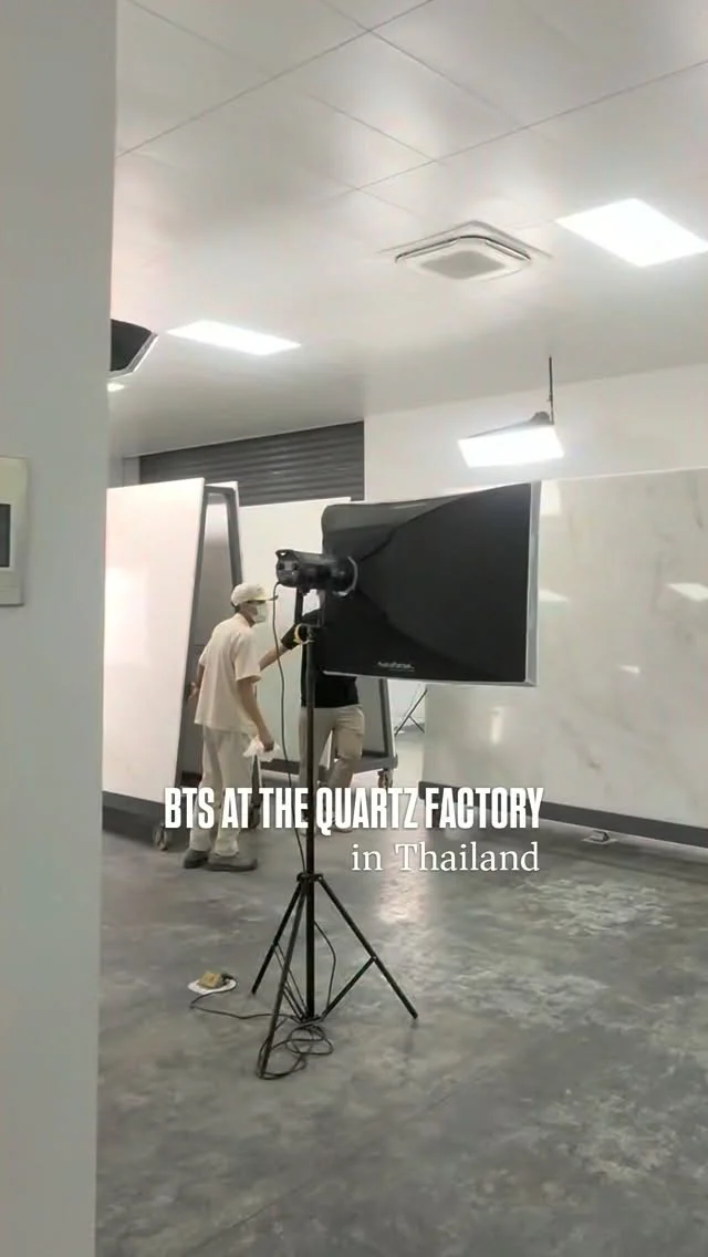 A little sneak peek at what could be next for Crescent Quartz. 👀Our team headed to Thailand to visit the quartz factory and see potential new colors up close.What are you hoping to see added to the collection? ↓[Triton Stone, Crescent Quartz, Quartz Surfaces, Low Maintenance countertops, White Countertops, Backlit Countertops]