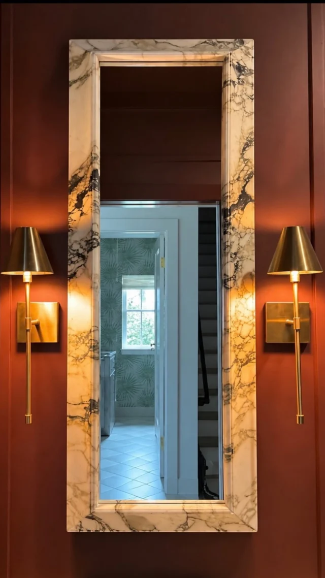 Kim Kardashian would approve. 💅✨Featuring: Calacatta Viola MarbleAn integrated marble sink, matching mirror surround, and all the natural movement of Calacatta Viola turned this bathroom into a statement of its own.A little reminder that your bathroom deserves its main character moment too. 🤌Designed + fabricated by Jeffrey Joslyn @carraramarbleandgranite #marblemirror [Calacatta Viola Marble, Marble Bathroom, Integrated Marble Sink, Marble Mirror, Statement Bathroom, Luxury Bathroom]